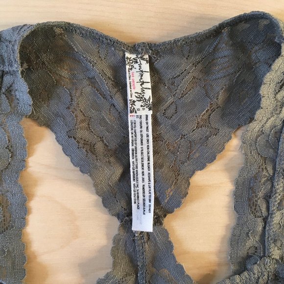 Free People XS gray lace racerback Galloon bralette - Picture 4 of 5